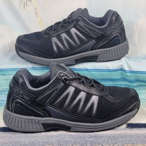 Orthofeet 672 Sprint Tie-Less Lace Orthopedic Sneakers Mens 7.5 Extra Wide 4E